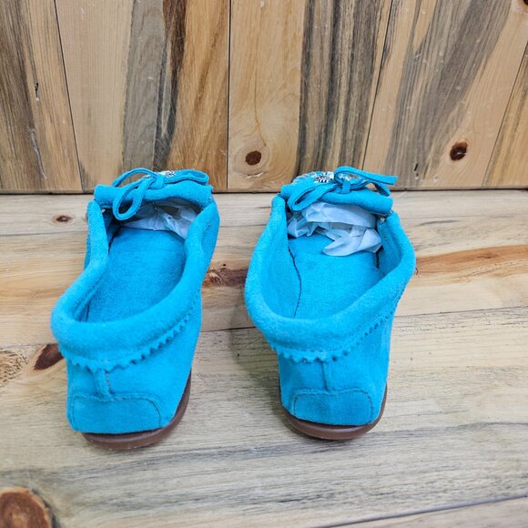 MINNETONKA Turquoise Me to We Maasai Suede Leather Moccasins‎ Size 8 - Picture 5 of 6